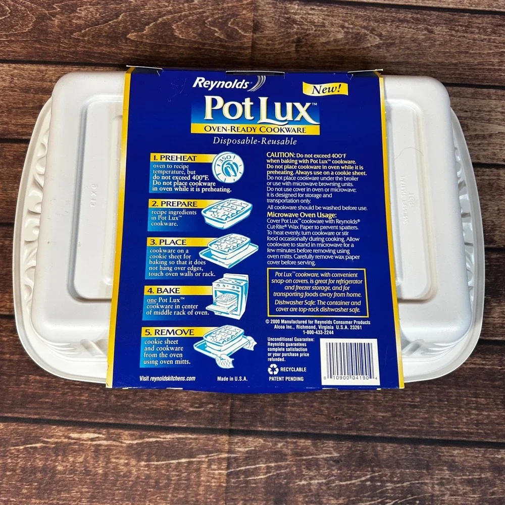 Reynolds Pot Lux Oven-Ready Cookware 13x9 Pan with Cover Vintage 2000 New